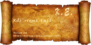 Környei Emil névjegykártya
