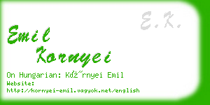 emil kornyei business card